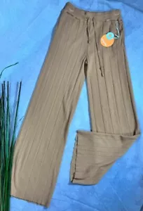 weiche warme Strick HOSE Rippenstrick Italy weites Bein APRICOT 36 38 40 - Bild 1 von 5