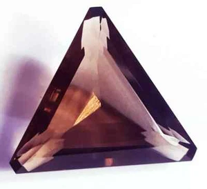 Quarzo fumè brasiliano taglio trilione pietra preziosa sfusa certificata 36,90 ct ~ regalo gratuito - Foto 1 di 6