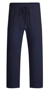 Coofandy Yoga Navy Blue Elastic Waist Rayon Linen Pants Pockets Women’s Size XXL - Picture 1 of 5