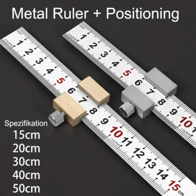 Tischler Stahl Lineal Anschlagklotz Verstellbarer Für Streichmaß Anreißwerkzeug - Bild 1 von 4