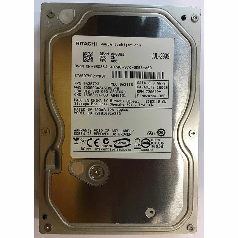 0R086J - Dell 160GB 7200 RPM SATA 3.5" HDD - Image 1 of 1