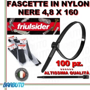 FASCETTE NERE IN NYLON 4,8 X 160 mm ALTISSIMA QUALITÃ FRIULSIDER PER CABLAGGIO - Imagen 1 de 1