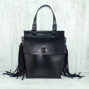 Schwarze Gepherrini Handtasche mit Fransen - Bild 1 von 7