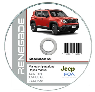 Jeep Renegade 2014-2018 manuale officina workshop manual on cd - Immagine 1 di 4