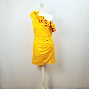 Mango - NUOVO - Mini Abito Ruffle Una Spalla - Arancione - Medio - Foto 1 di 7