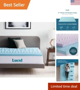 Plush 2 Inch Gel Infused Memory Foam Mattress Topper - CertiPur Certified - Twin - Picture 1 of 9