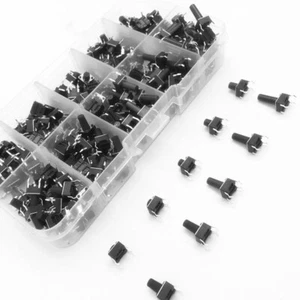 100 pezzi assortiti MINI INTERRUTTORE TATTILE MOMENTANEO PULSANTE 6X6mm 4.3-13mm - Foto 1 di 3