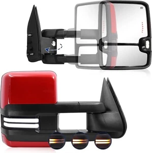  Espejo retrovisor de remolque compatible con Chevy Silverado GMC 2003-2007 rojo - Imagen 1 de 7