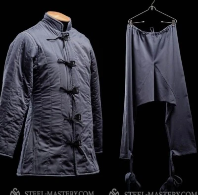 MEDIEVAL GAMBESON AND COTTON EASTERN PANT Thick Padded Costume sca Armor Aketon - Image 1 of 4