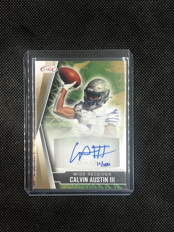 RARE!!  CALVIN AUSTIN III - 2022 SAGE HIGH SERIES - GOLD AUTO #'d /100 - ROOKIE  - Image 1 of 3