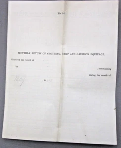 Monthly Return May 1864 for Capt. Robert Johnson Co. C 3rd Regt PA Reserve Corps - Imagen 1 de 10