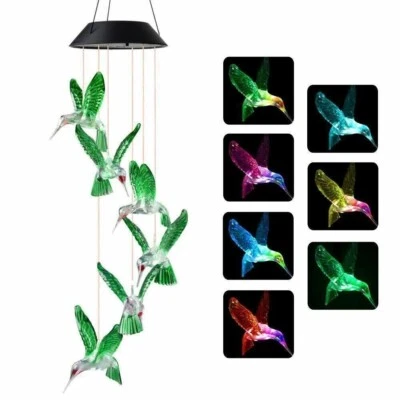 Luces LED que cambian de color con energía solar para colibrí yarda decoración de jardín Foto 1 de 4