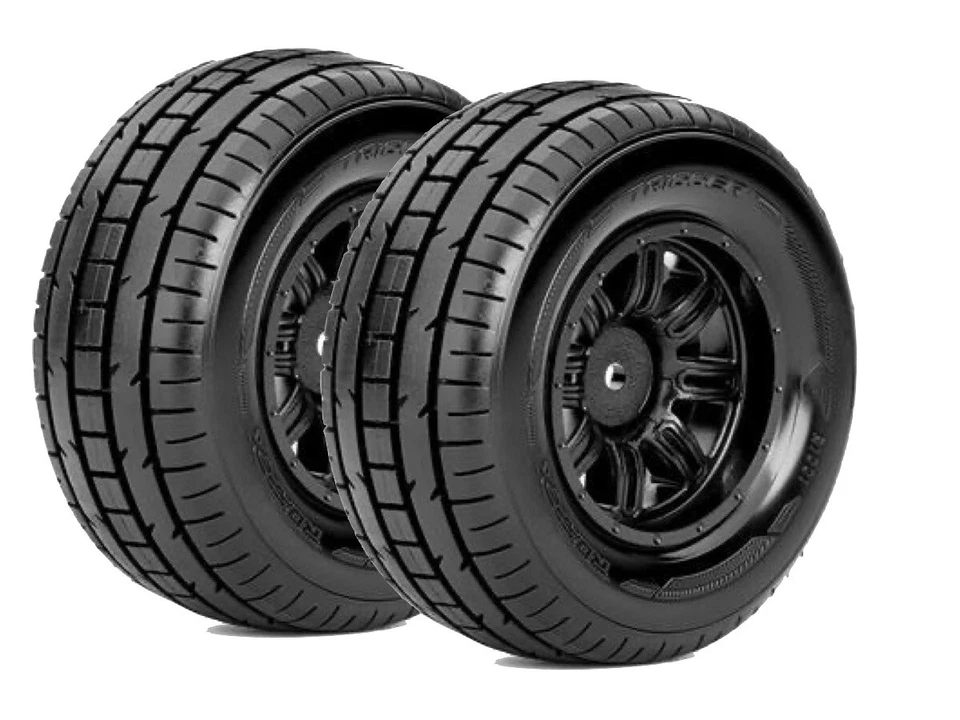 Roapex Reifen 1/10 Short Course montiert Schwarz Felgen 12mm Hex Trigger ... - Bild 1 von 1