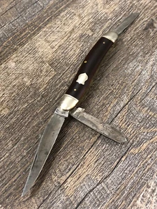 Vintage John Primble Belknap HDW & MFG Co. 5380 Brown 3 Blade Stockman Knife - Picture 1 of 21