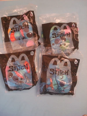 McDonald's Lilo & Stitch Plush 2022 Surfer (2), Hula & Sippin' Stitch - Image 1 of 4