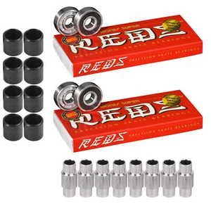 Bones Bearings Premium Roller Hockey Upgrade - Super Reds + Speed Spacer Kit - Picture 1 of 5