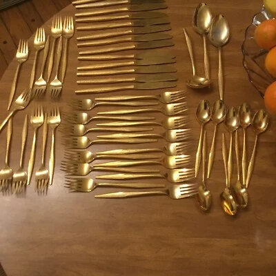 Vintage Florentine Gold Electro-plated Cutlery 51 pcs Total svc for 8+ - Image 1 of 4