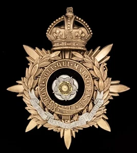 Kings Crown The York & Lancaster Regiment Blau Stoff Offiziere Helm Platte - Bild 1 von 1