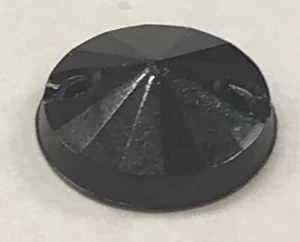 Round  Faceted Plastic Black Buttons Pointed Sew Thru 3/8" Set of 20 - Picture 1 of 3