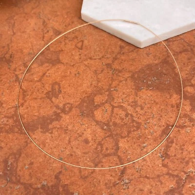 Collar de cadena de alambre de cuello delgado de 0,60 mm de oro rosa de 18 quilates NUEVO 16,5" Foto 1 de 4