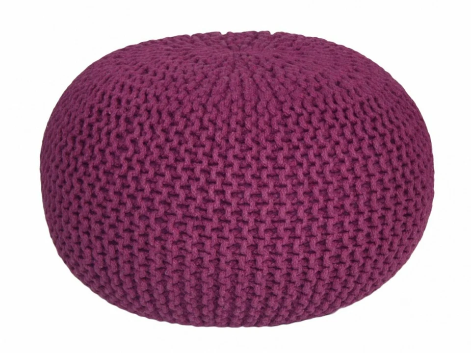 Sitzpuff Sitzpouf Sitzhocker Bodenkissen Ottonmane extra hoch Violett Baumwolle - Bild 1 von 1