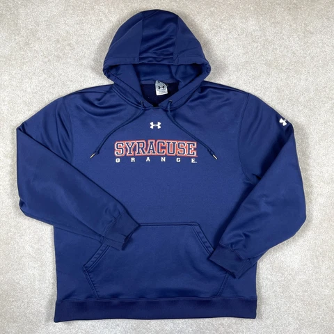 Syracuse Orange Sweatshirt Mens Large Blue Under Armour Hoodie Pullover Cover