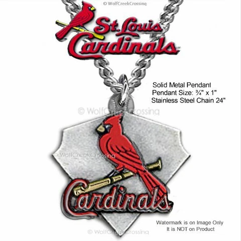 ST LOUIS CARDINALS NECKLACE 24" STAINLESS STEEL CHAIN  MLB BASEBALL - FREE SHIP' Cover