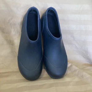 Vintage EDDIE BAUER BLACK Rubber shoes Slip On Clogs Women's 10M New Old Stock - Picture 1 of 7