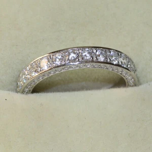 Gorgeous Silver Rings for Women Simulated White Sapphire Rings Jewelry Size 6-10 - Picture 1 of 8