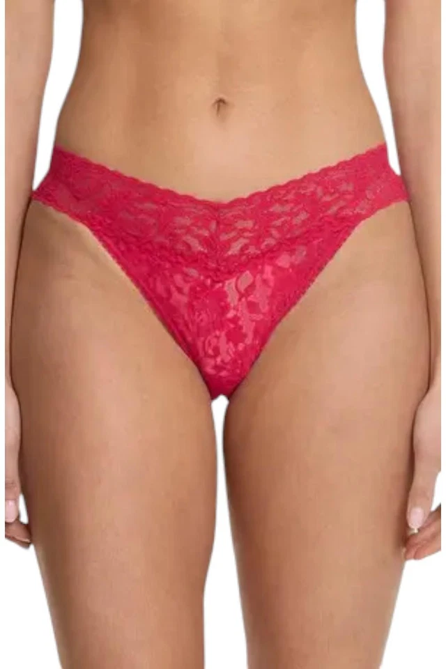 Tanga de bikini de encaje Hanky Panky para mujer rojo jugo de remolacha Foto 1 de 1