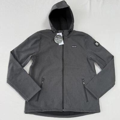 Hurley Wind Resistant Hansen Jacket Hooded Men Medium Heather Stone Grey New NWT - Image 1 of 4