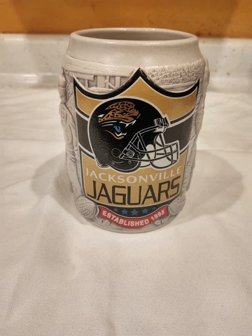 Jacksonville Jaguars Stein Beer Mug Miller Lite 3D Embossed 1995 NFL Logo Cover