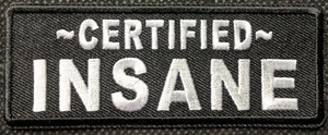 Patch biker ricamata pazza certificata - Foto 1 di 1