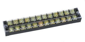 (5)12 Position/Poles 24 Hole Screw Terminal Block Covered Barrier Strip 600V 15A - Picture 1 of 1