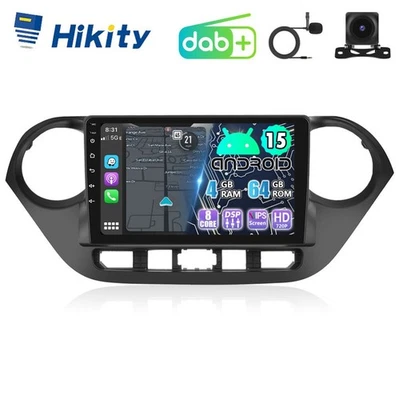 DAB+ 8-Core 4+64G Android15 Autoradio CarPlay GPS Navi für Hyundai i10 II BA IA - Bild 1 von 4