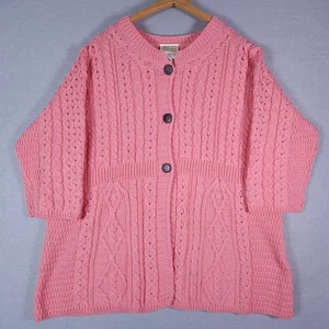 Kilronan Strick Pullover Damen 2XL Rosa Cardigan Wolle Irland Cottagecore - Bild 1 von 7