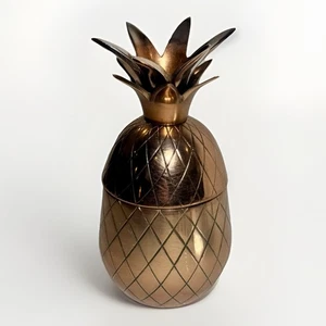 Vintage Kupfer Ananas Form Dekor Kanister Schmuckschatulle 7" hoch - Bild 1 von 7
