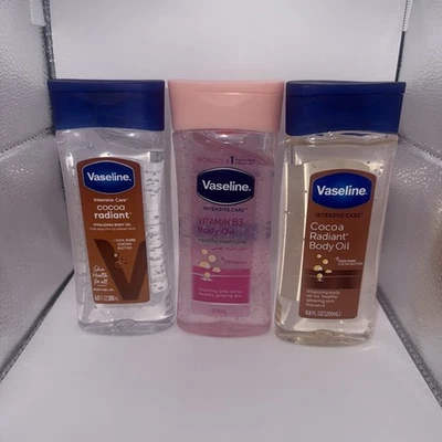 3pack Vaseline Intensive Care Cocoa Radiant for Glowing Skin Body Gel Oil 6.8Oz - Image 1 of 4