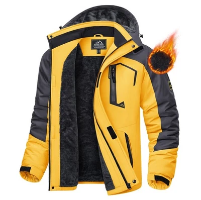 Chaqueta de esquí impermeable para hombre Invierno Chaquetas cálidas Nieve Térmico Polar Abrigo de trabajo EE. UU. Foto 1 de 4