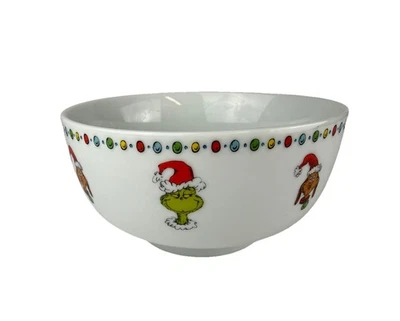 NUEVO The Grinch & Max 6” Navidad Cereal Sopa Helado Cuenco Dr Seuss Porcelana Foto 1 de 4
