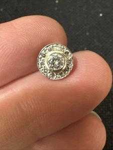Einzelner Ohrstecker 14 Karat Gold & natürlicher Diamant 0,25 kt - Bild 1 von 3