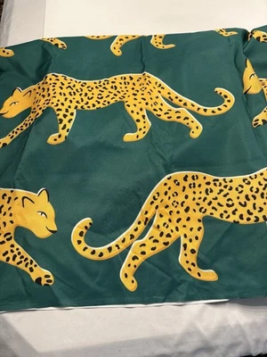 Leopard Cheetah Print Emerald Green Shower Curtain 71x74 Standard Size - Image 1 of 4