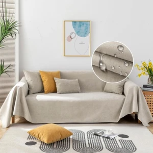 Waterproof Sofa Covers Durable Beige Sectional Couch Cover L Shape for Kids D... - Picture 1 of 9
