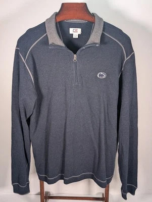 Suéter Penn State Nittany Lions Para Hombres XL Azul Cortador Buck 1/4 Cremallera Pullover Foto 1 de 4