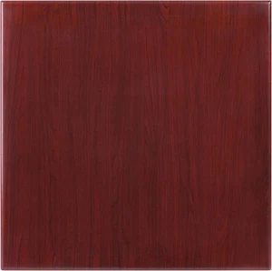 Glenbrook High-Gloss Mahogany Resin Table Top 2" Thick Edge - Picture 1 of 11