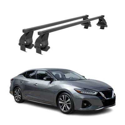 Top Roof Racks Cross Bars for Nissan Maxima 8.gen 2016-2023 Steel Black 2x - Изображение 1 из 4