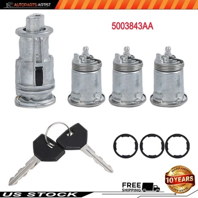 Nuevo juego de cilindros de encendido y bloqueo de 3 puertas con 2 llaves para Jeep Wrangler TJ 2002-2006 Foto 1 de 4