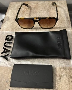Quay Unisex On The Fly Yellow Tortoise/Orange Gradient Sunglasses QT-000804 New - Picture 1 of 7