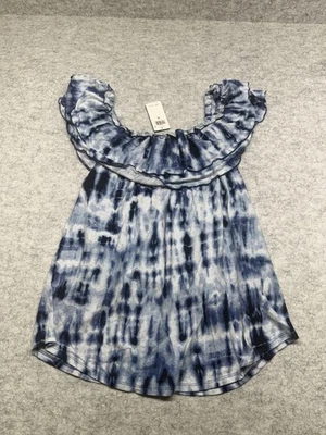 Lauren Ralph Lauren Dress Womens XL Tie Dye Ruffle Off Shoulder Linen Summer - Image 1 of 4