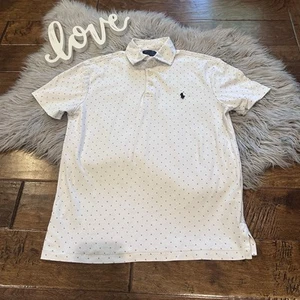 Camisa Polo Ralph Lauren Para Hombre Talla Pequeña Blanca Personalizada Calce Ajustado Estampado AOP - Imagen 1 de 6